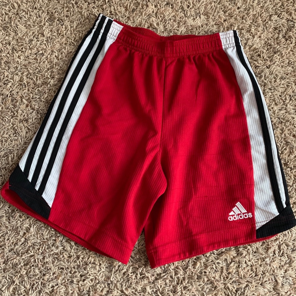 Red Adidas shorts